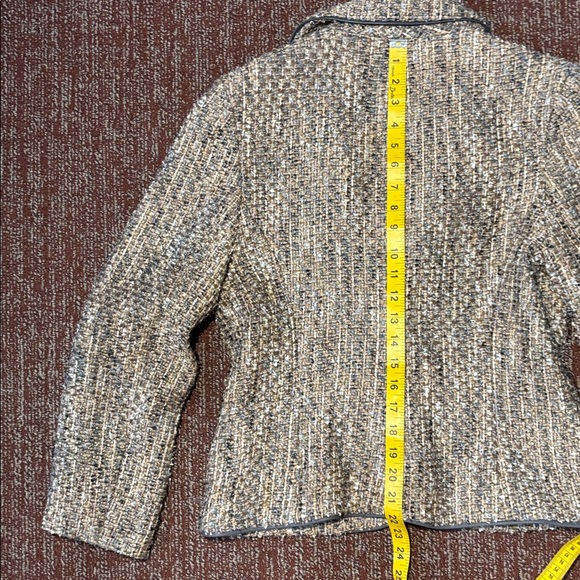 Emil Rutenberg vintage wool tweed tan cropped three button blazer women’s 6 - Picture 15 of 15